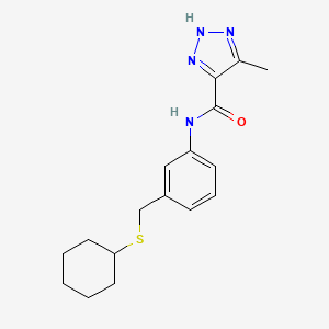molecular formula C17H22N4OS B6706775 N-[3-(cyclohexylsulfanylmethyl)phenyl]-5-methyl-2H-triazole-4-carboxamide 