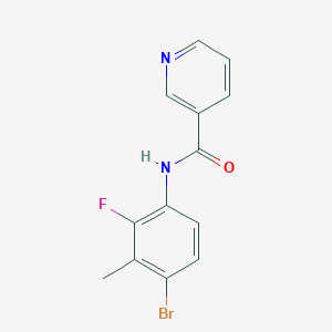 molecular formula C13H10BrFN2O B6706811 N-(4-bromo-2-fluoro-3-methylphenyl)pyridine-3-carboxamide 