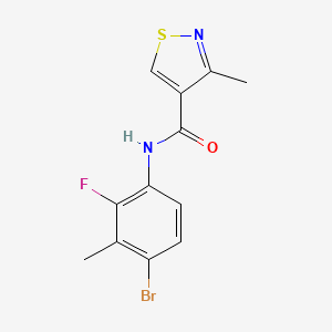 molecular formula C12H10BrFN2OS B6706836 N-(4-bromo-2-fluoro-3-methylphenyl)-3-methyl-1,2-thiazole-4-carboxamide 