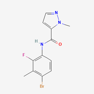 molecular formula C12H11BrFN3O B6706842 N-(4-bromo-2-fluoro-3-methylphenyl)-2-methylpyrazole-3-carboxamide 