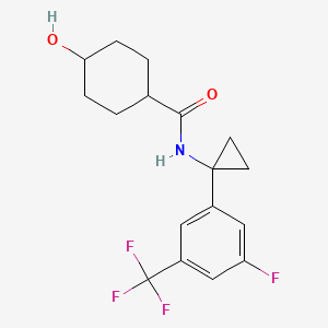 molecular formula C17H19F4NO2 B6706924 N-[1-[3-fluoro-5-(trifluoromethyl)phenyl]cyclopropyl]-4-hydroxycyclohexane-1-carboxamide 