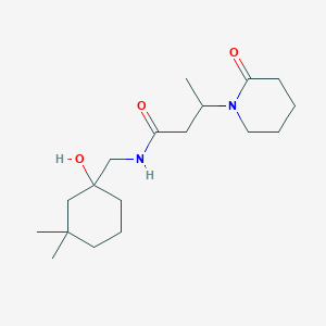 molecular formula C18H32N2O3 B6707005 N-[(1-hydroxy-3,3-dimethylcyclohexyl)methyl]-3-(2-oxopiperidin-1-yl)butanamide 