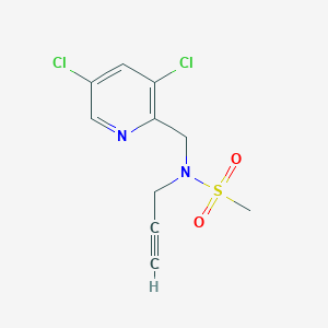 molecular formula C10H10Cl2N2O2S B6707054 N-[(3,5-dichloropyridin-2-yl)methyl]-N-prop-2-ynylmethanesulfonamide 