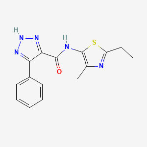 molecular formula C15H15N5OS B6707140 N-(2-ethyl-4-methyl-1,3-thiazol-5-yl)-5-phenyl-2H-triazole-4-carboxamide 
