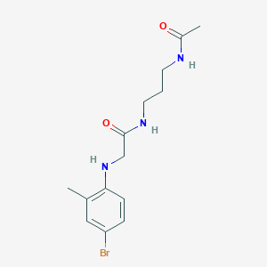 molecular formula C14H20BrN3O2 B6707204 N-(3-acetamidopropyl)-2-(4-bromo-2-methylanilino)acetamide 