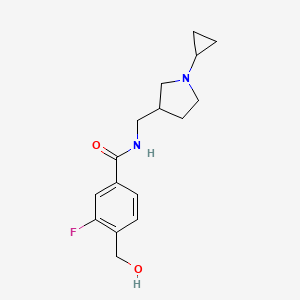 molecular formula C16H21FN2O2 B6707222 N-[(1-cyclopropylpyrrolidin-3-yl)methyl]-3-fluoro-4-(hydroxymethyl)benzamide 
