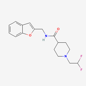 molecular formula C17H20F2N2O2 B6707285 N-(1-benzofuran-2-ylmethyl)-1-(2,2-difluoroethyl)piperidine-4-carboxamide 