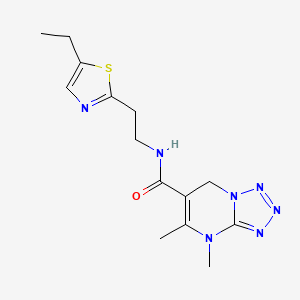 molecular formula C14H19N7OS B6707302 N-[2-(5-ethyl-1,3-thiazol-2-yl)ethyl]-4,5-dimethyl-7H-tetrazolo[1,5-a]pyrimidine-6-carboxamide 