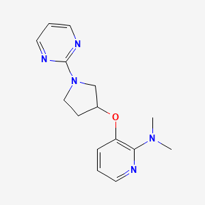 molecular formula C15H19N5O B6707378 N,N-dimethyl-3-(1-pyrimidin-2-ylpyrrolidin-3-yl)oxypyridin-2-amine 