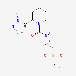 molecular formula C15H26N4O3S B6707429 N-(1-ethylsulfonylpropan-2-yl)-2-(2-methylpyrazol-3-yl)piperidine-1-carboxamide 