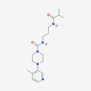 molecular formula C18H29N5O2 B6707515 N-[3-(2-methylpropanoylamino)propyl]-4-(4-methylpyridin-3-yl)piperazine-1-carboxamide 