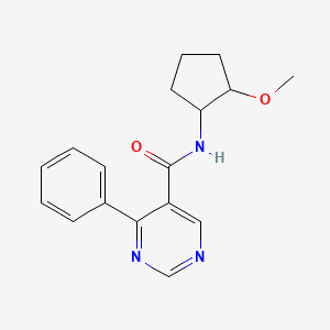molecular formula C17H19N3O2 B6707518 N-(2-methoxycyclopentyl)-4-phenylpyrimidine-5-carboxamide 