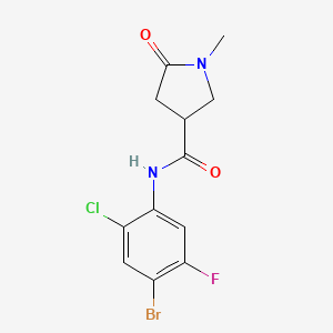 molecular formula C12H11BrClFN2O2 B6707557 N-(4-bromo-2-chloro-5-fluorophenyl)-1-methyl-5-oxopyrrolidine-3-carboxamide 