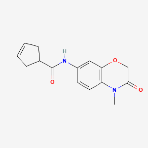 molecular formula C15H16N2O3 B6707585 N-(4-methyl-3-oxo-1,4-benzoxazin-7-yl)cyclopent-3-ene-1-carboxamide 