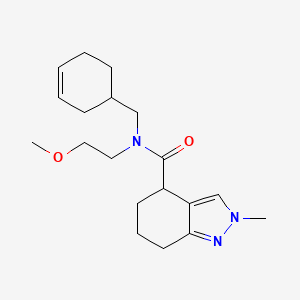 molecular formula C19H29N3O2 B6707602 N-(cyclohex-3-en-1-ylmethyl)-N-(2-methoxyethyl)-2-methyl-4,5,6,7-tetrahydroindazole-4-carboxamide 