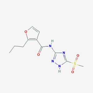 molecular formula C11H14N4O4S B6707814 N-(5-methylsulfonyl-1H-1,2,4-triazol-3-yl)-2-propylfuran-3-carboxamide 