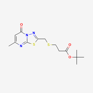 molecular formula C14H19N3O3S2 B6707903 Tert-butyl 3-[(7-methyl-5-oxo-[1,3,4]thiadiazolo[3,2-a]pyrimidin-2-yl)methylsulfanyl]propanoate 