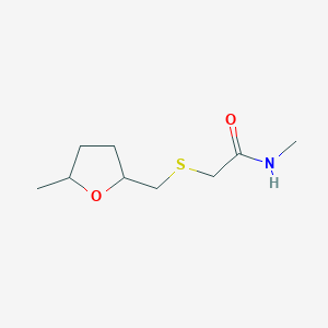molecular formula C9H17NO2S B6707912 N-methyl-2-[(5-methyloxolan-2-yl)methylsulfanyl]acetamide 