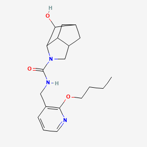 molecular formula C19H27N3O3 B6708073 N-[(2-butoxypyridin-3-yl)methyl]-2-hydroxy-4-azatricyclo[4.2.1.03,7]nonane-4-carboxamide 