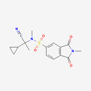 molecular formula C16H17N3O4S B6708135 N-(1-cyano-1-cyclopropylethyl)-N,2-dimethyl-1,3-dioxoisoindole-5-sulfonamide 