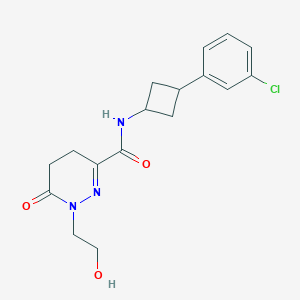 molecular formula C17H20ClN3O3 B6708154 N-[3-(3-chlorophenyl)cyclobutyl]-1-(2-hydroxyethyl)-6-oxo-4,5-dihydropyridazine-3-carboxamide 