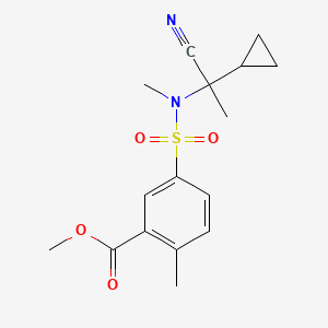 molecular formula C16H20N2O4S B6708177 Methyl 5-[(1-cyano-1-cyclopropylethyl)-methylsulfamoyl]-2-methylbenzoate 