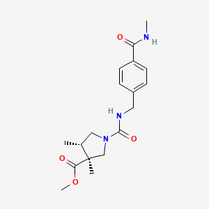 molecular formula C18H25N3O4 B6708268 methyl (3S,4S)-3,4-dimethyl-1-[[4-(methylcarbamoyl)phenyl]methylcarbamoyl]pyrrolidine-3-carboxylate 