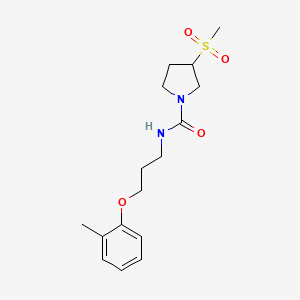 molecular formula C16H24N2O4S B6708297 N-[3-(2-methylphenoxy)propyl]-3-methylsulfonylpyrrolidine-1-carboxamide 