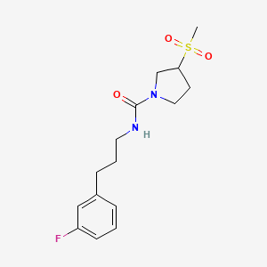 molecular formula C15H21FN2O3S B6708310 N-[3-(3-fluorophenyl)propyl]-3-methylsulfonylpyrrolidine-1-carboxamide 