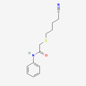 molecular formula C13H16N2OS B6708317 2-(4-cyanobutylsulfanyl)-N-phenylacetamide 