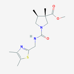 molecular formula C15H23N3O3S B6708325 methyl (3S,4S)-1-[(4,5-dimethyl-1,3-thiazol-2-yl)methylcarbamoyl]-3,4-dimethylpyrrolidine-3-carboxylate 