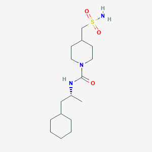 molecular formula C16H31N3O3S B6708397 N-[(2R)-1-cyclohexylpropan-2-yl]-4-(sulfamoylmethyl)piperidine-1-carboxamide 