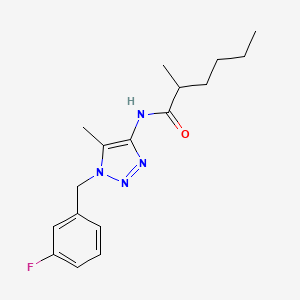 molecular formula C17H23FN4O B6708418 N-[1-[(3-fluorophenyl)methyl]-5-methyltriazol-4-yl]-2-methylhexanamide 