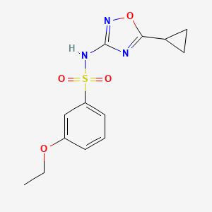 molecular formula C13H15N3O4S B6708442 N-(5-cyclopropyl-1,2,4-oxadiazol-3-yl)-3-ethoxybenzenesulfonamide 
