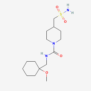 molecular formula C15H29N3O4S B6708492 N-[(1-methoxycyclohexyl)methyl]-4-(sulfamoylmethyl)piperidine-1-carboxamide 
