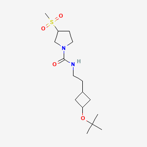 molecular formula C16H30N2O4S B6708505 N-[2-[3-[(2-methylpropan-2-yl)oxy]cyclobutyl]ethyl]-3-methylsulfonylpyrrolidine-1-carboxamide 