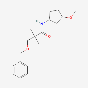 molecular formula C18H27NO3 B6708523 N-(3-methoxycyclopentyl)-2,2-dimethyl-3-phenylmethoxypropanamide 