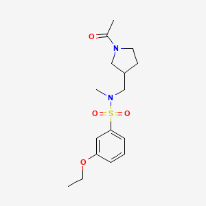 molecular formula C16H24N2O4S B6708529 N-[(1-acetylpyrrolidin-3-yl)methyl]-3-ethoxy-N-methylbenzenesulfonamide 