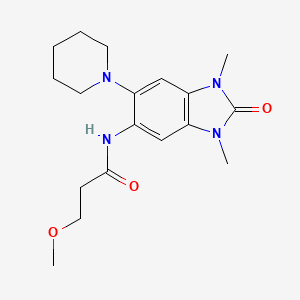 molecular formula C18H26N4O3 B6708582 N-(1,3-dimethyl-2-oxo-6-piperidin-1-ylbenzimidazol-5-yl)-3-methoxypropanamide 