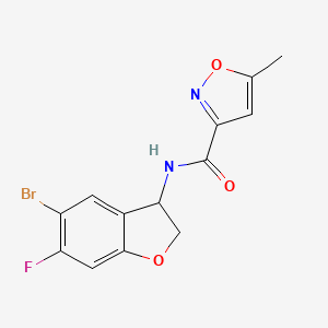 molecular formula C13H10BrFN2O3 B6708634 N-(5-bromo-6-fluoro-2,3-dihydro-1-benzofuran-3-yl)-5-methyl-1,2-oxazole-3-carboxamide 