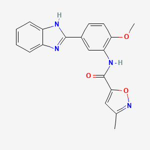 molecular formula C19H16N4O3 B6708694 N-[5-(1H-benzimidazol-2-yl)-2-methoxyphenyl]-3-methyl-1,2-oxazole-5-carboxamide 