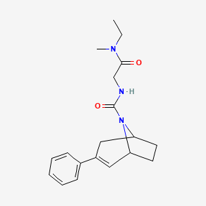 molecular formula C19H25N3O2 B6708785 N-[2-[ethyl(methyl)amino]-2-oxoethyl]-3-phenyl-8-azabicyclo[3.2.1]oct-2-ene-8-carboxamide 