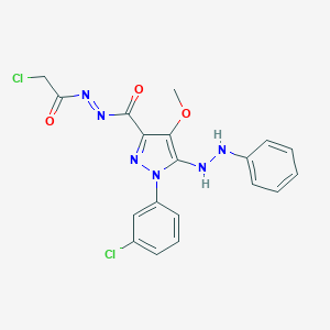 N-(2-chloroacetyl)imino-1-(3-chlorophenyl)-4-methoxy-5-(2-phenylhydrazinyl)pyrazole-3-carboxamide