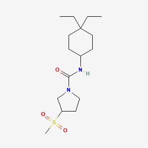molecular formula C16H30N2O3S B6708814 N-(4,4-diethylcyclohexyl)-3-methylsulfonylpyrrolidine-1-carboxamide 