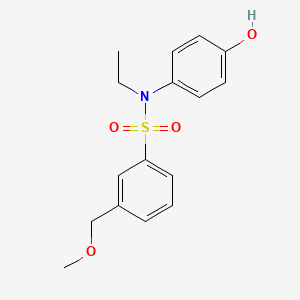 molecular formula C16H19NO4S B6708939 N-ethyl-N-(4-hydroxyphenyl)-3-(methoxymethyl)benzenesulfonamide 