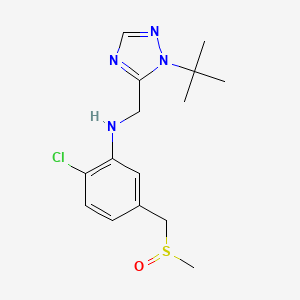 molecular formula C15H21ClN4OS B6708956 N-[(2-tert-butyl-1,2,4-triazol-3-yl)methyl]-2-chloro-5-(methylsulfinylmethyl)aniline 
