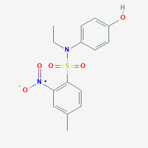 molecular formula C15H16N2O5S B6708966 N-ethyl-N-(4-hydroxyphenyl)-4-methyl-2-nitrobenzenesulfonamide 