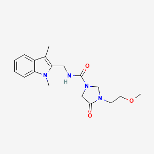 molecular formula C18H24N4O3 B6708985 N-[(1,3-dimethylindol-2-yl)methyl]-3-(2-methoxyethyl)-4-oxoimidazolidine-1-carboxamide 