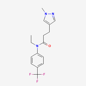 molecular formula C16H18F3N3O B6709003 N-ethyl-3-(1-methylpyrazol-4-yl)-N-[4-(trifluoromethyl)phenyl]propanamide 