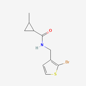 molecular formula C10H12BrNOS B6709050 N-[(2-bromothiophen-3-yl)methyl]-2-methylcyclopropane-1-carboxamide 